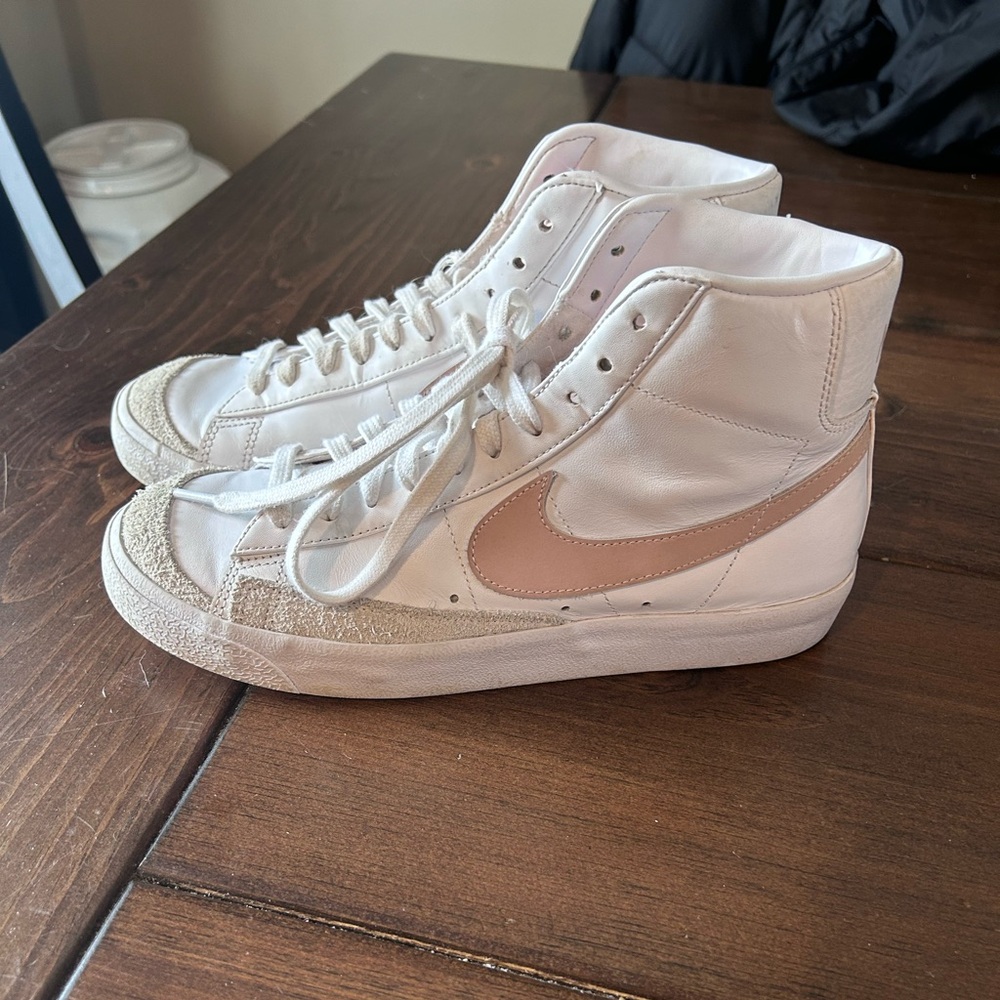Nike Blazers Women's High-Top Sneakers - Cream and Tan